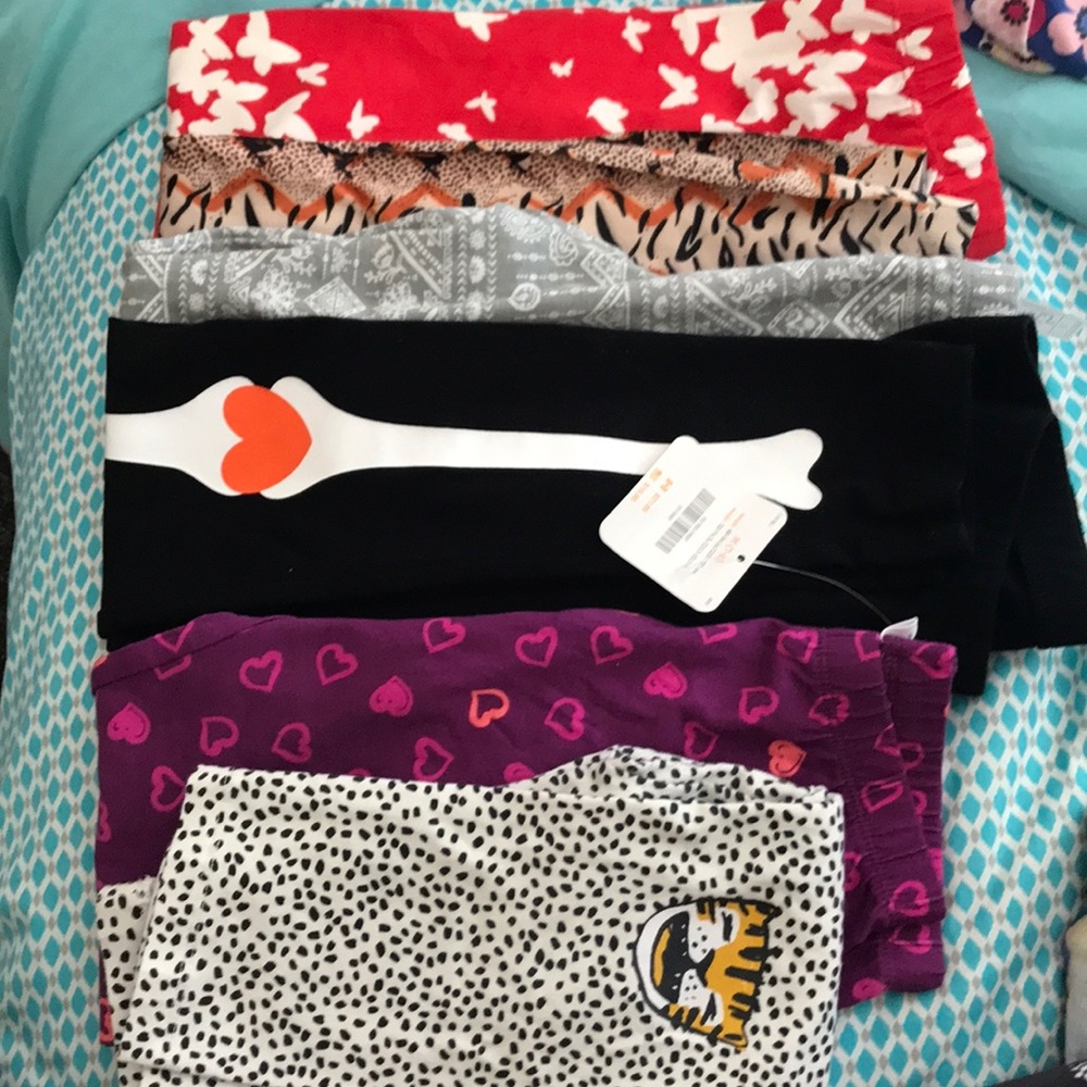 Sz 7-8 Leggings and Capri leggings for girls